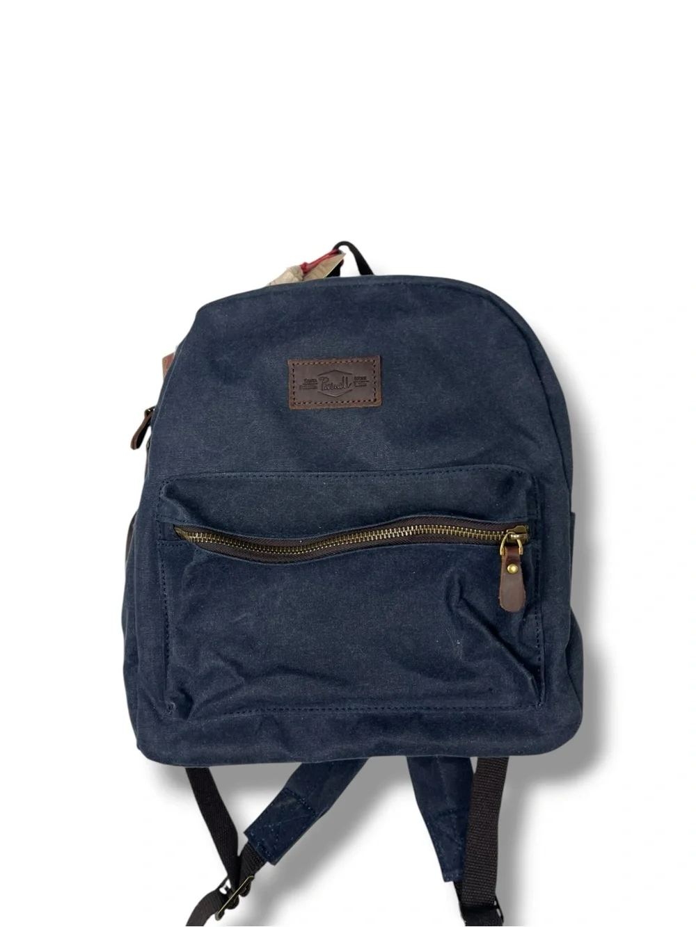 Purnell Waxed Canvas And Leather Backpack Small Blue 13” Laptop Water Resistant